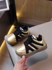 Boys' & Girls' New Casual Style Sneakers With Non-Slip Sole - Gold - View 4