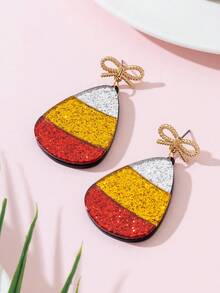 1 Pair Halloween Shiny Corn Kernel Patchwork Design Women's Fashion Jewelry Earrings, Perfect Gift For Holiday Parties - Multicolor - View 3