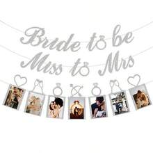 Engagement Photo Frame Garland, Hanging Picture Banner With Frames For Wedding Party Decor, Photo Booth Props & Wall Backdrop - Silver Photo Banner Set - View 11