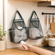 Wall-Mounted Kitchen Trash Bag Storage Rack Japanese Style Large Capacity Plastic Bag Organizer Large - View 2