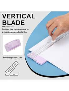 2 PCS Paper Dual-Direction Sliding Cutter, Paper Trimmer, With Replacement Blades, Mini Scrapbook Cutting, Photo Cropping Machine, First Day Of School - Multicolor - View 4
