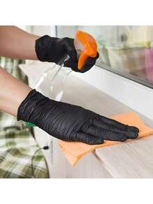 [Free Shipping] 20/100pcs Nitrile Gloves, Cleaning Gloves,Dishwashing Gloves,Household Cleaning Gloves,Disposable Nitrile Gloves,Black Gloves Disposable Nitrile Gloves Household Nitrile Gloves Powder-Free Nitrile Gloves Touchscreen Compatible Gloves - Black - View 6