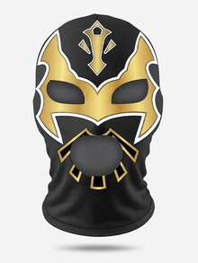 酷炫男士墨西哥 Lucha Libre 面具，防汗貼身英雄印花全臉拉法帽，牛奶絲透氣格鬥面罩，適合演員，趣味摔跤服飾配件，適用萬聖節派對、Cosplay 與角色扮演 - 彩色 - 查看 16
