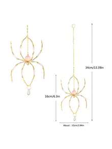 Handmade Beaded Spider Sun Catcher, Crystal Spider Web Window Hanging Decor, Gothic Style Room Decoration, Home & Garden Aesthetic Sun Catcher, Unique Gift - Spider Pendant - View 3