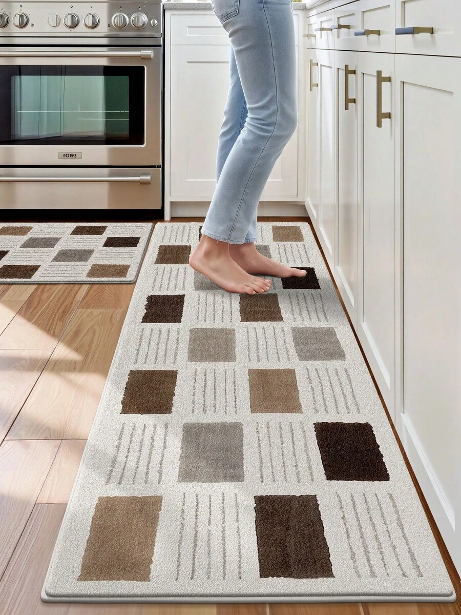 DAJIANG 1pc Anti-Slip Bottom Comfortable Floor Mat, Hallway Runner Rug, Kitchen Mat, Machine Washable Easy Clean Thick Plush Carpet, Home Decor