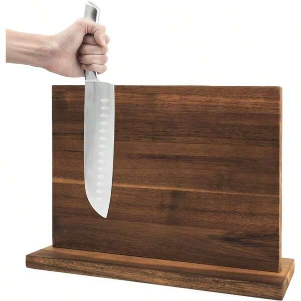 Soporte MagnéTico Para Cuchillos, Bloque MagnéTico De Madera De Doble Cara Para Cuchillos, Mostrador De Cocina, Estante De Exhibición, Almacenamiento Multifuncional