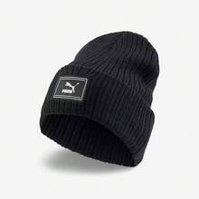 PUMA Logo Knitted Beanie - Comfortable, Casual, Versatile, Unisex, Couple Style - Black - View 3
