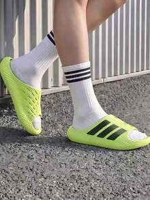 Adidas Purechill Unisex Slippers, Stylish, Versatile, Comfortable, Soft Rubber Shock-Absorbing Slippers, Fluorescent Green. - Fluorescent Green - View 1