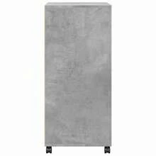vidaXL Rolling Cabinet, Office Cabinet With Storage Space, Filing Cabinet For Living Room Or Office, Office Container, Rolling Cabinet, Concrete Grey Wood Composite - Concrete Dust - View 7