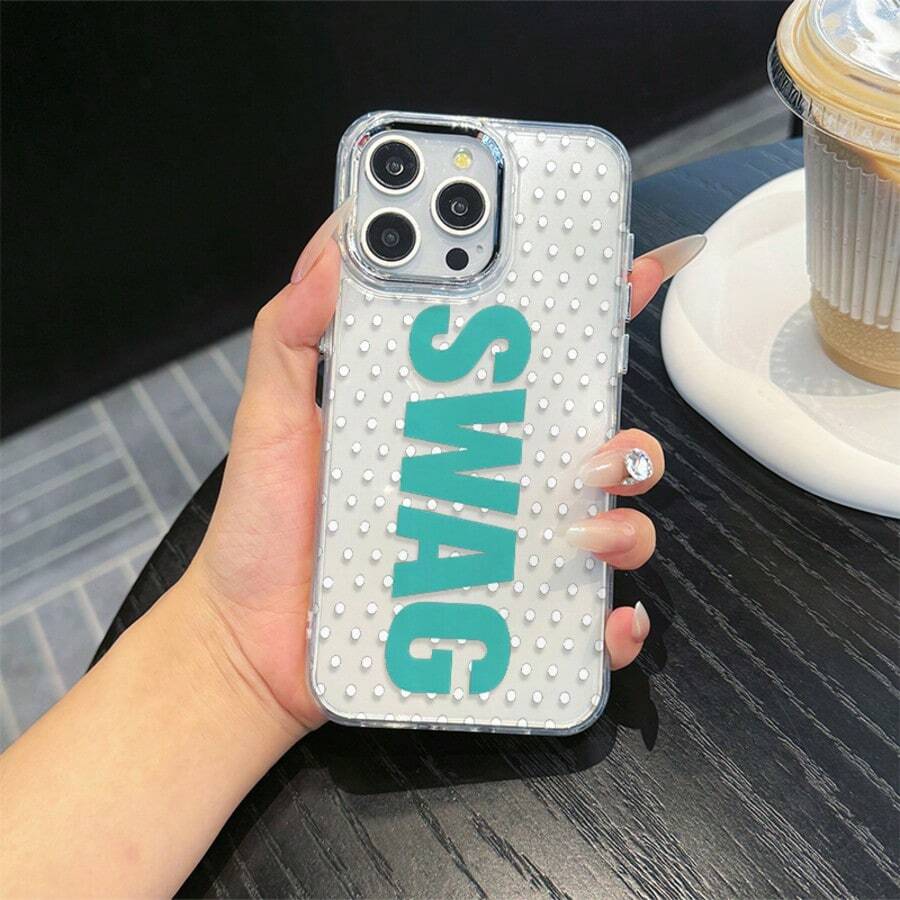 波點 SWAG 手機殼,相容 iPhone 17、17 Pro、17 Pro Max、16 Pro、16 Pro Max、14、15、16、13、14、15、12、11 Pro Max、Plus,亮面、耐用、防刮、時尚美觀,完美禮物 - 彩色 - 查看 1