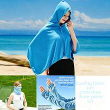 Cooling Hooded Cape , Burnoose,Super Absorption, Fast Drying , Used For Outdoor Works Sun Protection, Beach, Fitness, Hiking Fishing And Other Long-Term Sun Protection Cape, Cloak. Excellent Cooling Beach Towels For Hot Weather , Sun Protection Set - Multicolor - View 19