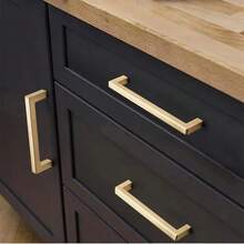 VingeGa 6pcs Square Silver Black Cabinet Door Handles, Kitchen Cabinet Drawer Wardrobe Furniture Shoe Cabinet Aluminum Alloy Handles, Black Cabinet Handles, Square Furniture Hardware Stainless Steel Kitchen Handles, Door Handles Cabinet Wardrobe Drawer Pulls, Cabinet Pulls Stainless Steel Kitchen Cabinet Handles, Square Vanity Handles Drawer Pulls - Double Hole - View 3