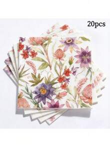 20入/組、40入/組、60入/組、80入/組、100入/組、200入/組，薰衣草夢幻印花加厚柔軟派對餐巾紙，2層柔軟紙巾，展開尺寸33cm*33cm，適用於：婚禮、茶會、生日派對裝飾餐巾紙、派對裝飾、派對用品、節日裝飾、節日用品 - 多色 - 查看 13