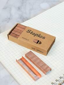 1 Set/1000pcs Colorful Staples, Universal Office Supplies Staples, Document Staples, Book Staples, Staple Consumables, Office Supplies Accessories - Multicolor - View 4