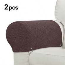 2pcs/Set Solid Color Jacquard Sofa Armrest Covers, Super Soft Elastic Sofa Armrest Protector, Dust-Proof, Suitable For All Seasons - Multicolor - View 12