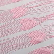 1pc Romantic Pink Heart Curtain Panel, Polyester Blackout Window Drapes With Heart String Design, Privacy Light Blocking Curtain For Bedroom, Living Room & Home Decoration - Pink - View 3