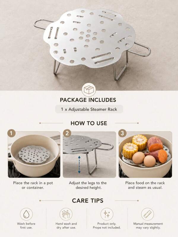 1pc Expandable Stainless Steel Steamer Basket, Foldable Vegetable Steamer Insert For Pots, Eggs, Dumplings & Buns