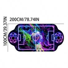 1pc Neon Football Field Shaped Rug, Decorative Carpet, Bedroom Decor, Floor Mat, Carpet, Home Decor, Living Room Rug, Living Room Small Rug, Bedroom Carpet, Living Room Home Decor, Outdoor Carpet, Washable Carpet - Multicolor 8 - View 17
