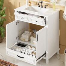 77 X 46 X 86 Cm, Freestanding Vanity Unit, Fully Lacquered, Integrated Ceramic Washbasin - A - 查看 1