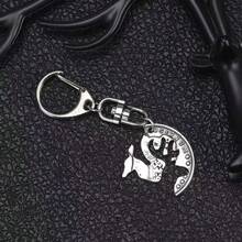 2pcs/Set Separable Deer Head Keychain, Interlocking Morgan Silver Coin Puzzle Pendant, Vintage Gothic Style Coin Charm, Matching Car Key Accessories For Couples - 2 Deer Heads - View 8