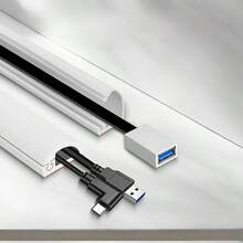 2M/3M Curved Anti-Crush Floor Cable Cover, Self-Adhesive Power Extension Cord Cable Management Tray, Cable Protector, Home Wire Organizer - A - View 4