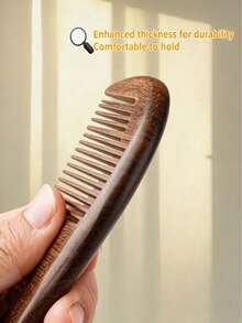 7-Tooth Sandalwood Portable Wide-Tooth Comb, Anti-Static Massage Comb For Curly Hair, Large-Tooth Comb For Home And Travel - Wooden Comb - View 6