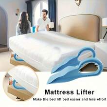 2pcs/Set Simple Mattress Lifting Tool, Manual Bed Making Assistant, Labor-Saving Bedroom Accessory, Bedding Tool, Hand Wash Only, Suitable For Bedroom, Random Color - Baby Blue - View 1
