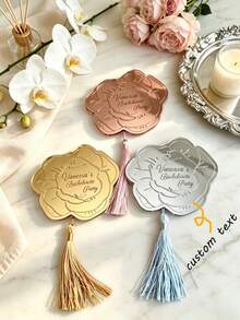 Personalized Floral Mirror Acrylic Tassel Tag, Gold/Silver/Rose Gold, Customized Engraved Name & Date Keepsake Gift, Suitable For Sweet 16, Bachelorette Party, Bridesmaid & Bride Rose Theme Gifts - Multicolor - View 3