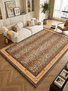 Leopard Print Style Living Room Rug, Large Size Soft, Suitable For Kitchen, Dining Room, Bedroom, Indoor/Outdoor, Office, Lobby, Non-Slip Doormat, Hallway, Study, Holiday Decor Rug - Brown - View 2