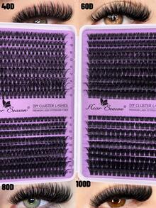 Libro de pestañas postizas de visón sintético con 666 racimos D Curl, paquete mixto 40D+60D+80D+100D para extensiones de pestañas DIY, longitud mixta de 8-16mm, pestañas de racimo único D Curl premium naturales y esponjosas, reutilizables, ligeras y fáciles de usar, adecuadas para principiantes, uso diario, fiestas, bodas, viajes y ocasiones de Halloween. Vuelta a la escuela - D - Ver 3