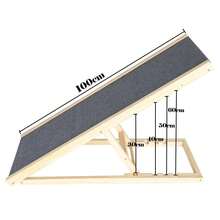4 Adjustable Height Dog Car Ramp For High Bed Couch SUV Car, Wooden Pet Ramps For Small Medium Large Dogs, Folding Dog Ramp Ladder, Portable Lightweight Dog Stair Step, 30/40/50/60cm Height - L - View 2