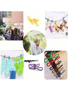 Portable Travel Clothesline With 12 Clips, Retractable Windproof Non-Slip Laundry Rope, Lightweight Drying Line For Socks, Underwear, Towels, Suitable For Camping, Hotel, Bathroom, Dorm, Balcony, Essential Travel Laundry Accessory With Storage Bag - Multicolor - View 2