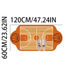 1pc Basketball Court Shaped Decorative Rug, Bedroom Decor, Floor Mat, Carpet, Home Decor, Living Room Rug, Small Living Room Rug, Bedroom Carpet, Living Room Home Decor, Outdoor Rug, Washable Carpet - Multicolor 2 - View 12