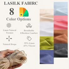 Linen Fabric Soft, Breathable Drapable Clothing Fabric 55 Linen, 45 Viscose Dresses, Shirts, Skirts, Needlework, Lining (Linen, 1 Yard) - A - View 2