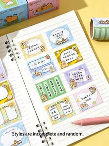 4 Sets Cute Capybara Pull-Out Sticky Notes, Highly Attractive Strong Adhesion, Suitable For Student Messages, Back To School Season - Multicolor - View 6
