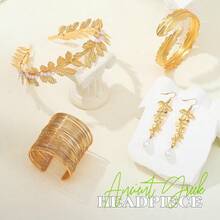 4pcs Greek Goddess Costume Accessories Set, Gold Foil Robe Party Jewelry, Women's,Halloween - Multicolor - View 2