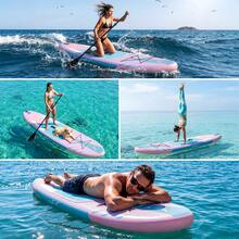 Stand Up Paddling Board 305cm Adults Inflatable Stand Up Paddle With All Accessories, For All Skill Levels, 200kg Load Capacity For 2 People - 淡紫色 - 查看 7