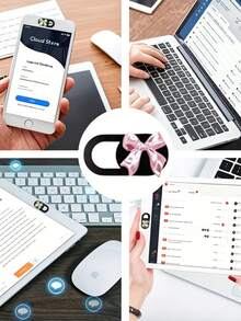 Bow-Knot Sliding Webcam Cover, Ultra-Thin Lens Cover, Compatible With Computer, Laptop, Phone, Tablet And Other Devices, Can Block Camera, Sliding Lens Cover, Easy To Open And Close, Protect Privacy, Suitable For Office Workers, Students, Teachers, Friends Gift, Colleagues Gift, Back To School Gift - Multicolor - View 5