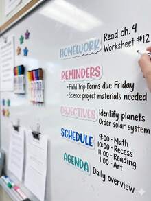 1/3/5/10pcs Personalized Teacher Whiteboard Magnets, Back To School Custom Classroom Schedule Accessories, Fun & Practical Fridge Magnets, Unique Gift Idea, Valentine's Day Gift, Easter Gift, Gift For Him, Gift For Her - Multicolor - View 2