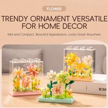 Cubierta de Bloque de Construcción Transparente para Flores Eternas, Decoración del Hogar, Juguete de Rompecabezas de Escritorio, Regalo - Multicolor - Ver 7
