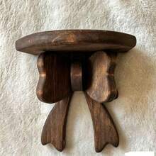 Vintage Wooden Bow Tie Shelf - Wall-Mounted Storage Rack, Suitable For Living Room Decor, One-Piece Room Decoration - Brown - View 3