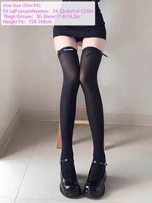 STAR RIVER 1 Pair Bow Lace Tie Over-Knee High Socks, Women's JK Sweet Lolita Lace-Up Long Tube Socks, Simple Versatile Y2K , Back To School - Multicolor - View 16