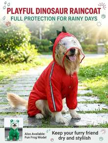 Cat And Dog 4-Legged Raincoat, Outdoor Waterproof Supplies, Large Dog Raincoat, Reflective Adjustable, Pet Hooded Raincoat, Puppy Continue, Luke Combs, Dachshund, Yes, Pet Supplies, Jumpsuit, Travel Supplies, T-Shirt, Hoodie, One Duck - View 4