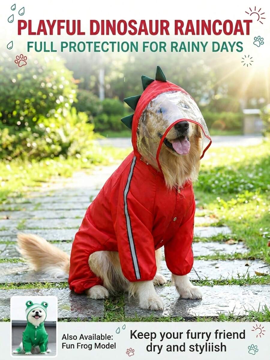 貓狗四足雨衣，戶外防水用品，大型犬雨衣，反光可調節，寵物連帽雨衣，小狗持續，Luke Combs，臘腸狗，Yes，寵物用品，連身衣，旅行用品，T恤，連帽衫，One Duck