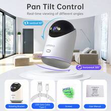 Lenovo C35 3MP WiFi Camera Smart Home Indoor IP Camera Full Color Night Auto Tracking Security CCTV Surveillance Baby Monitor - White - View 2