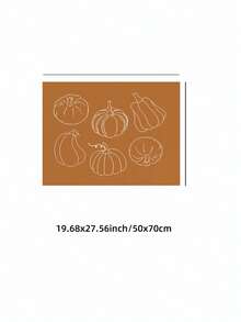 1pc Frameless Burnt Pumpkin Line Art Fall Poster, Minimalist Neutral Autumn Wall Decor For Bedroom Dorm, Back To School Gift - Pumpkin - View 10