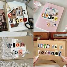 8/4/1pc Vintage Magazine Letter Stickers, Ransom Letter Scrapbook Sticker Set, Decorative Planner Letter Stickers, Suitable For Scrapbooking, Junk Journal, DIY Crafts, Laptop, Water Bottle And Planner Decoration, Back To School, New Year, Graduation Gift - Multicolor - View 7