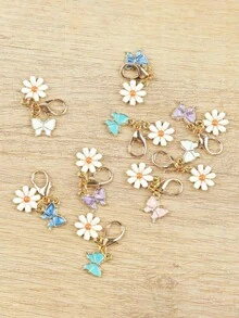 20PCS Mini Cute Colorful Butterfly Daisy Keychain, Suitable For Backpack Charm, Daily Bag Decoration, Holiday Party Gift, Back To School Gift, Graduation Gift, Women's Keychain, Car Keychain, Keychain Making Material, Backpack Charm Keychain, Keychain Pendant, Keychain Coin Purse, Bulk Keychain, Keychain Set, Keychain Accessories - Multicolor - View 5