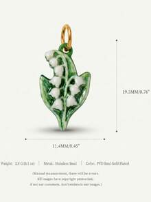 1pc Exquisite Warm Style, 18K Gold PVD Plated Stainless Steel Material, Waterproof And Fade-Resistant, Drip Oil Printed MOM Pendant, Suitable For Women's DIY Jewelry - Multicolor - View 4