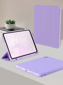 1件紫色保護殼，附筆槽與背帶，霧面 TPU 軟殼，相容 iPad Mini 4/5/6/Mini 7/9.7/10.2/10.5/Air 4/Air 5/10th/10.9/Pro 11"/Air 11(M2)/Air 13(M2)/Pro 11(M4)/Pro 11(M4) 2024 12.9"/Air 13(M3 2025)/Air 11-Inch(M3) 2025/(A16) 11-Inch 11th Generation 2025，三折可調支架，親膚布料，蜂巢散熱內殼，內建筆槽，不含筆，左側筆槽無法直接充電 - 紫羅蘭 - 查看 8